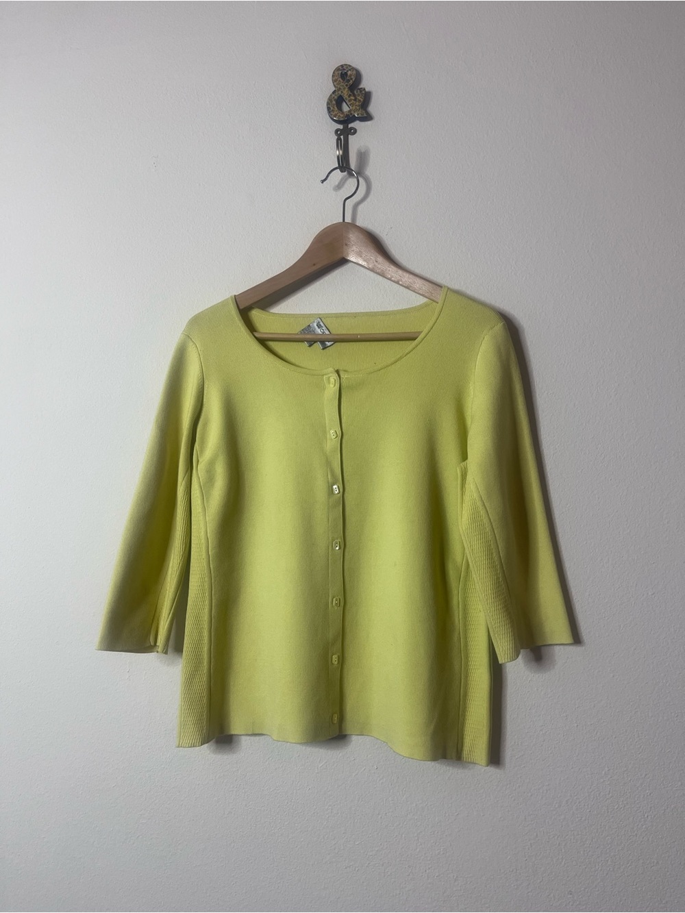 Worth Yellow Green Button-Front Sweater and Tank **Read Description**